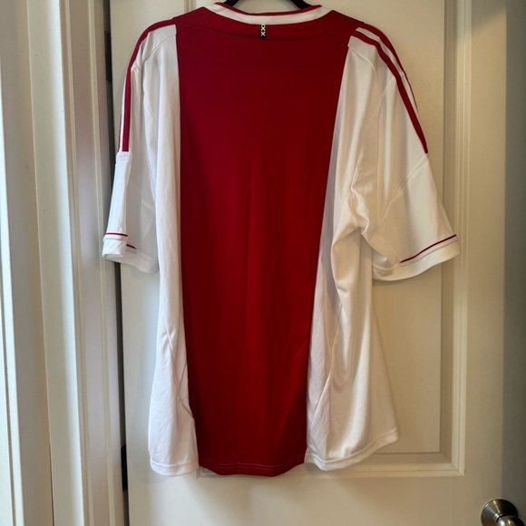 Adidas Ajax Red and White Jersey with V-Neck - Picture 6 of 6